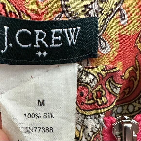 J. Crew Romper Silk Paisely Size Medium - Picture 8 of 8